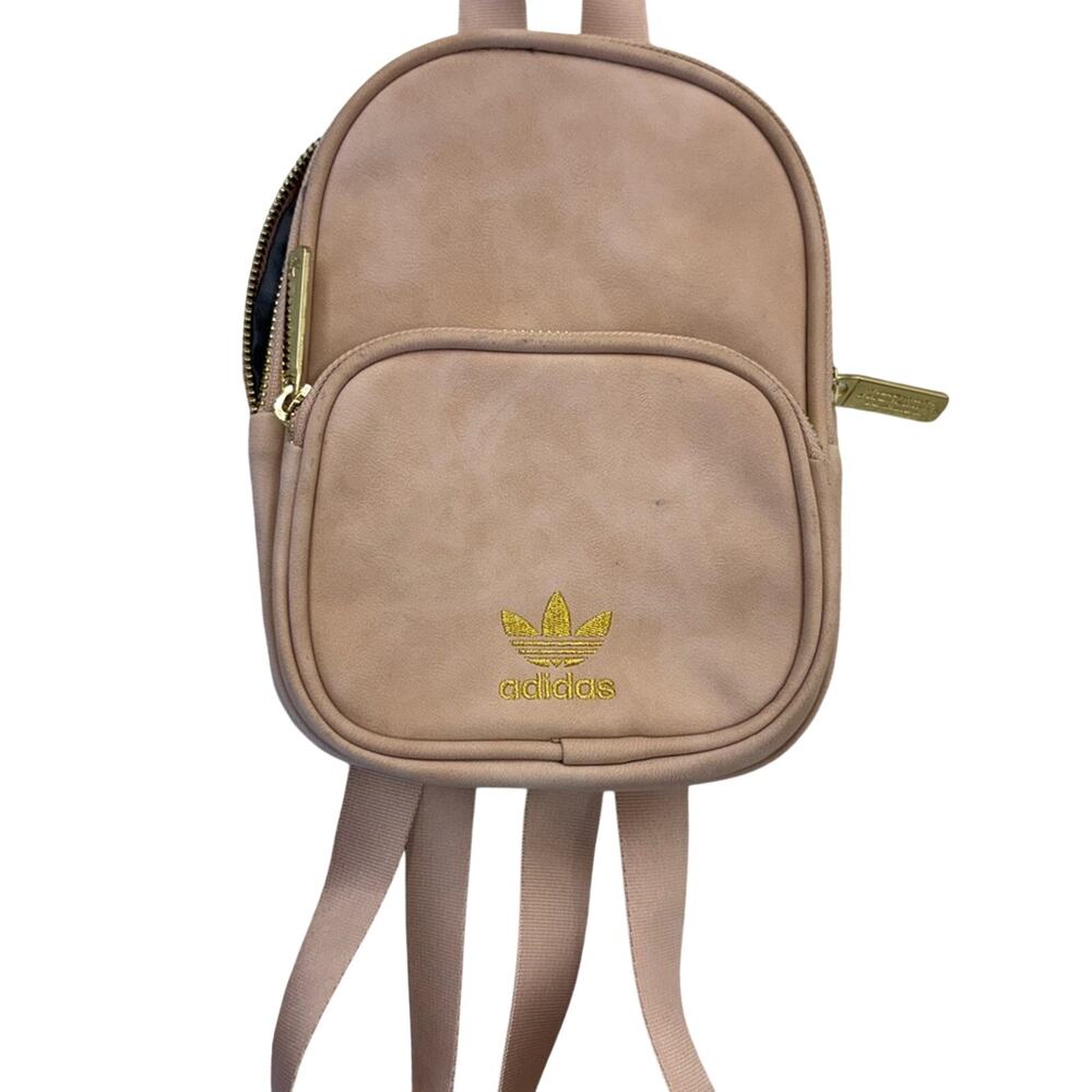 Adidas Mini Blush Pink Backpack with Gold Zipper
